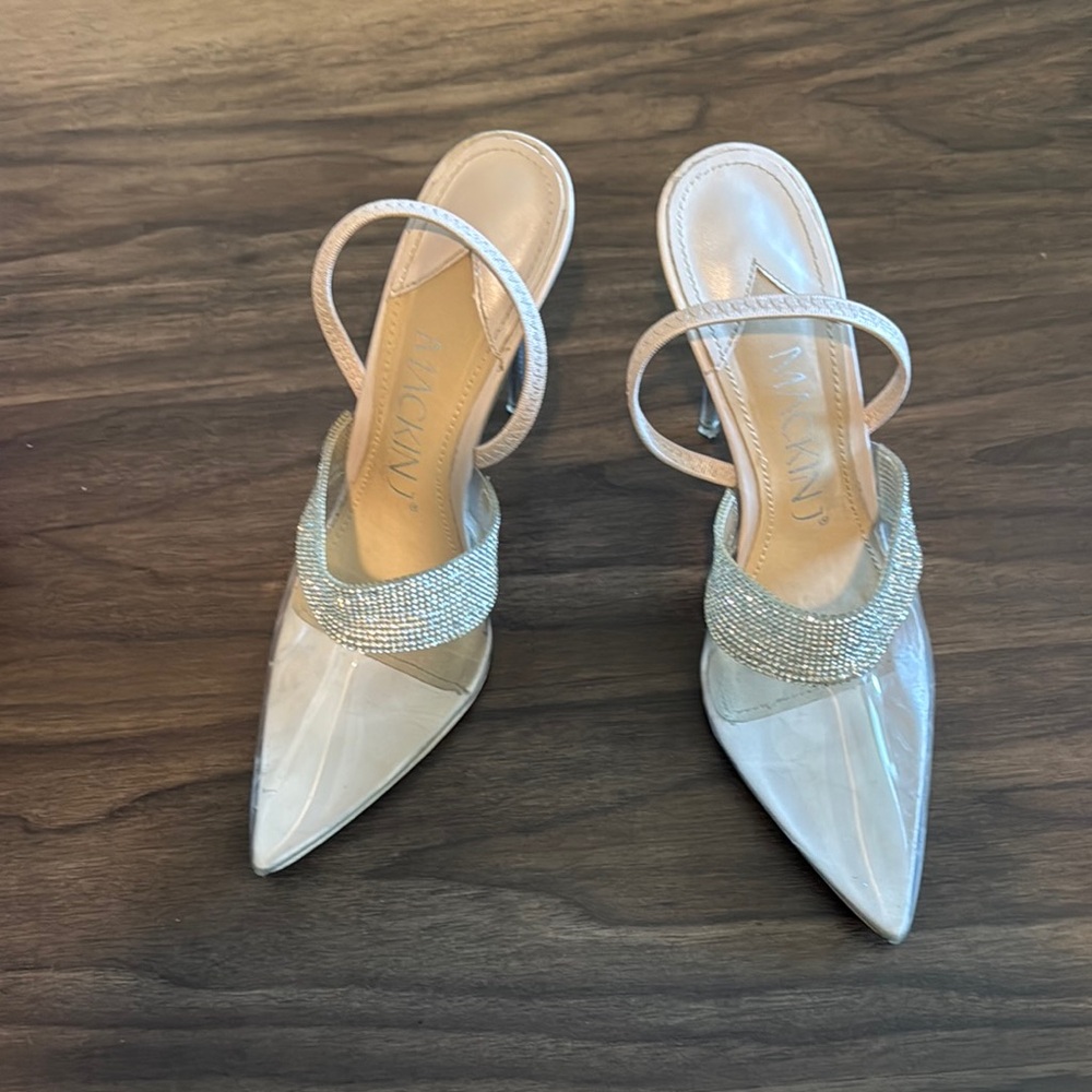 Clear and nude heels